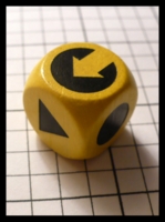 Dice : Dice - Game Dice - Unknown Large Yellow with Arrow - Trade MN Jan 2010